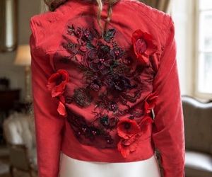 Crimson Poppy Nocturne embroidered back