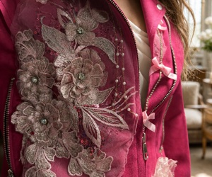 Fuchsia Blossom Rhapsody embroidery detail
