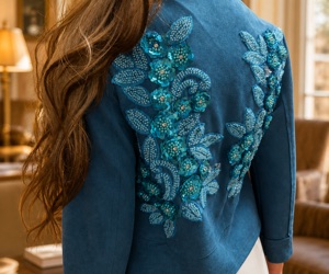 Azure Beaded Garland embellished back