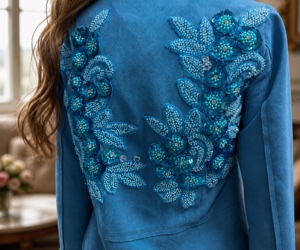 Azure Beaded Garland beadwork detail