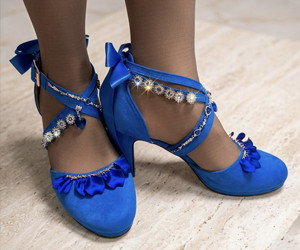 Sapphire Bloom Crystal Heels - View 6